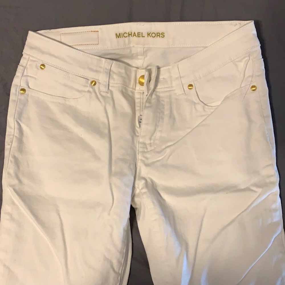 Michael Kors white skinny jeans